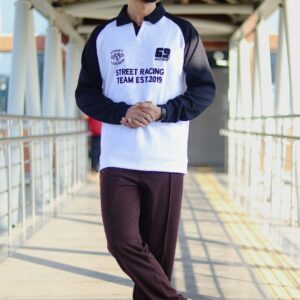 Winter Essential Premium Sweatshirt – White & Black  Raglan Design