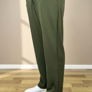 Solid Low Cut Baggy Joggers - Olive Green