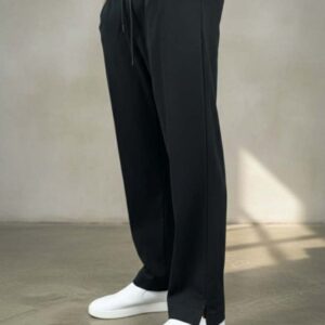 Solid Low Cut Baggy Joggers - Black