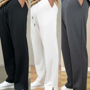3 Pcs Comboo Solid Low Cut Baggy Joggers - White & Black ,Ass