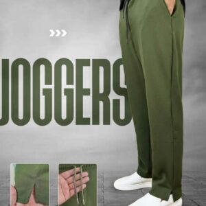 Solid Low Cut Baggy Joggers - Olive Green