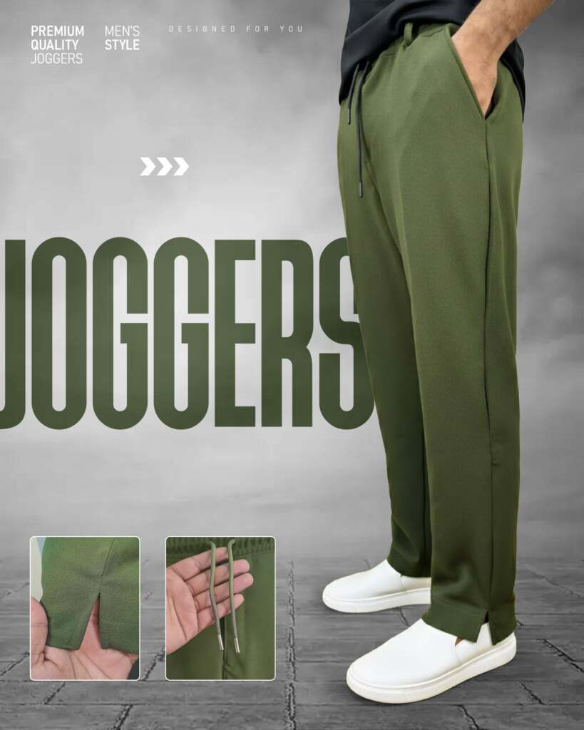Solid Low Cut Baggy Joggers - Olive Green