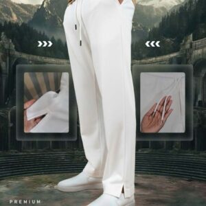 Solid Low Cut Baggy Joggers - White