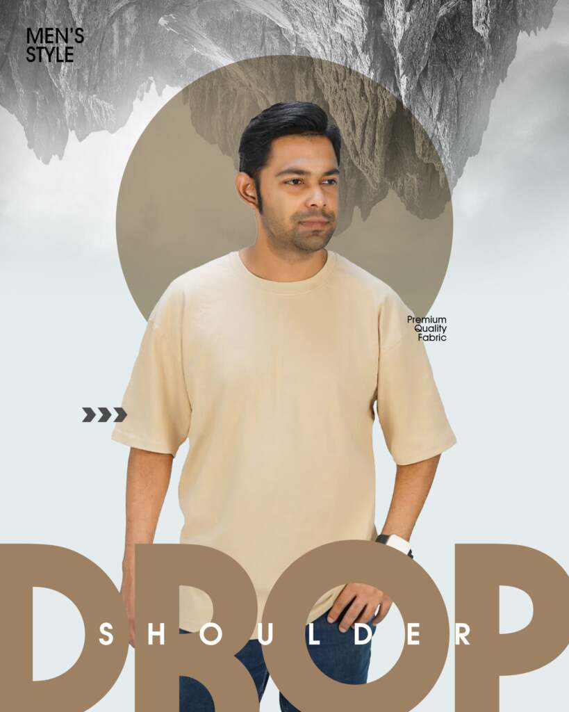 Drop Sholder T-shirt Brown