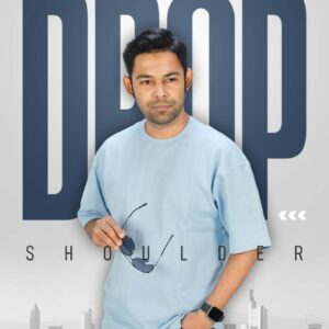 Drop Sholder T-shirt Sky blue