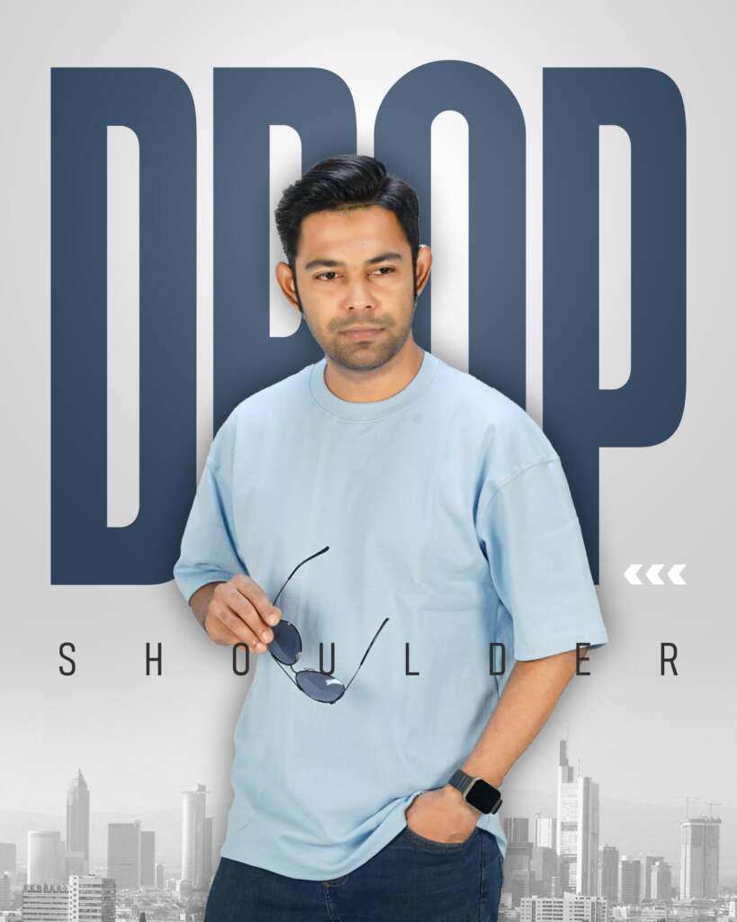 Drop Sholder T-shirt Sky blue